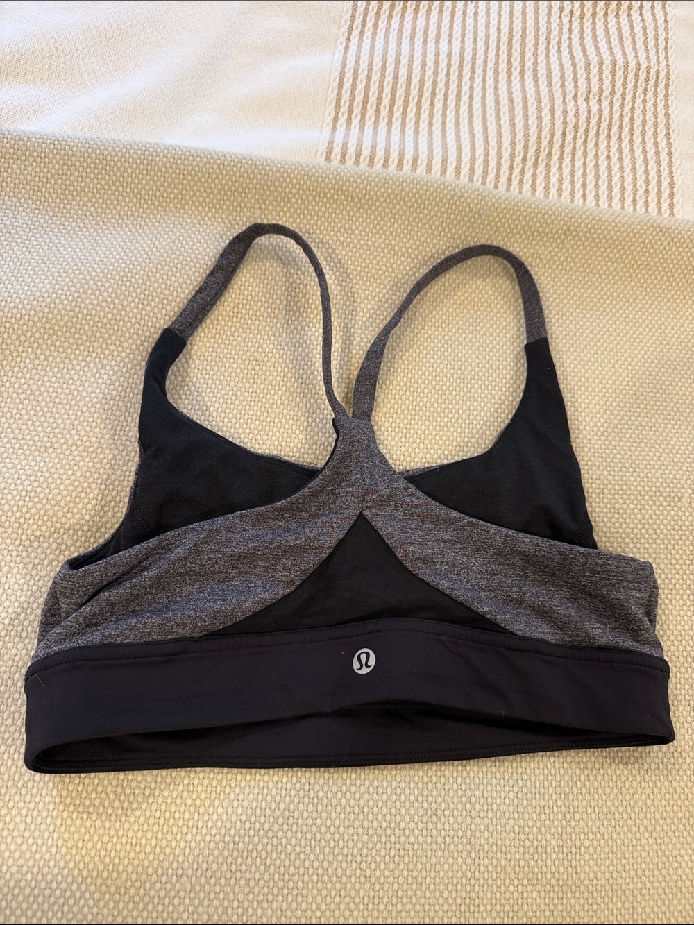lululemon athletica Heather Gray Sports Bra with Black Band - Picture 2 of 3